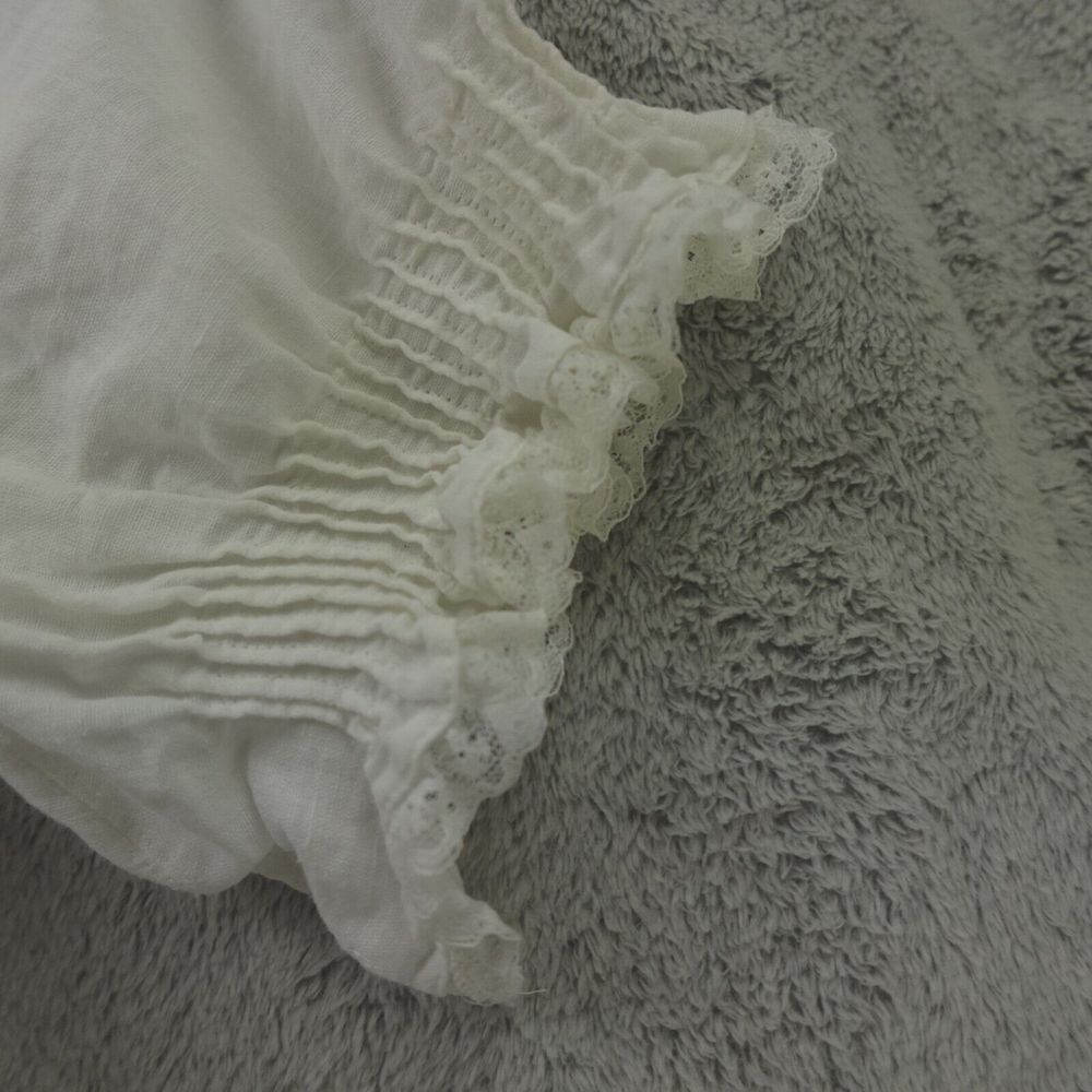 Sezane Blouse White Lace Trim Linen‎ Frances Cottagecore - Picture 10 of 16
